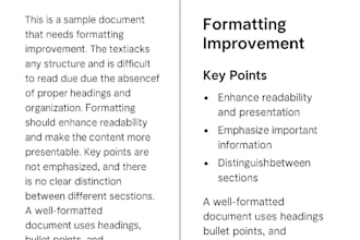 provide quality content writing and document formatting
