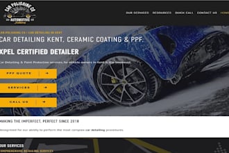 design car detailing website, car wash website, auto detailing, car rental sites