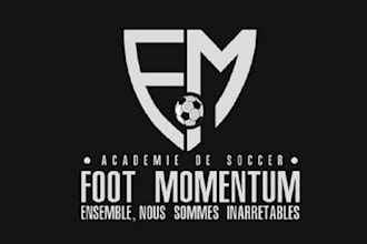 design super foot momentum soccer school logo