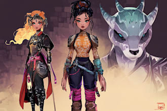 design stylized character concept art and illustration