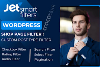 build jetsmart filters for woocommerce shop pages, custom post types
