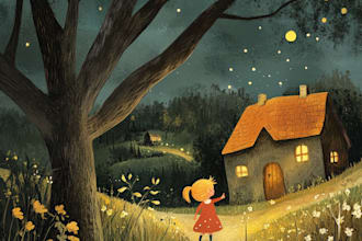 create playful children book illustration