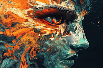 draw a digital abstract art illustration