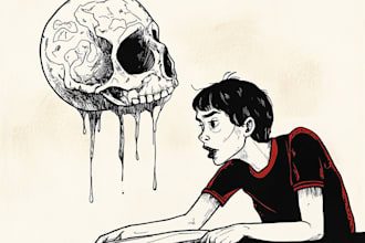 draw simple black and white illustration
