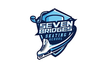 design unique ice skating school logo