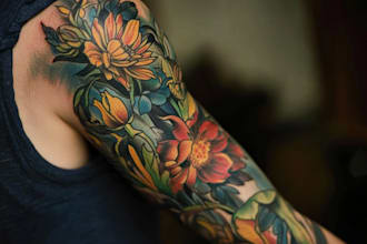 create a tattoo design of tattoo sleeve