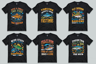 do bulk t shirt design and graphic typography t shirt design
