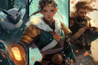 draw original fantasy characters, concept art, fanart