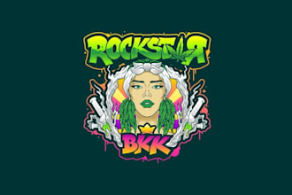 design cool funky marijuana business logo
