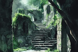 draw environment concept art fantasy worlds and friendship portrait