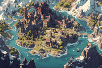 draw your map illustration vector art map fantasy map