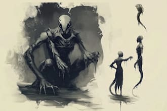 draw fantasy or horror character illustration