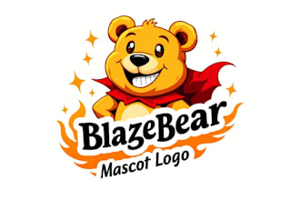 design outstanding blaze bear mascot logo  with unlimited revision