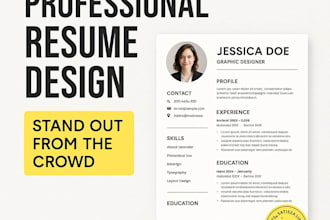 design a professional modern and ats friendly resume