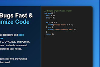 debug and optimize code in c cpp java or python