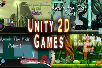 create 2d games in unity, unreal engine, or HTML5 for PC, mobile, or web