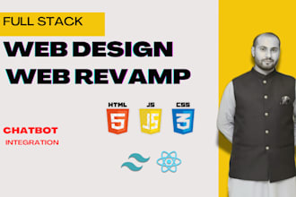 design, revamp your website and integrate chatbot