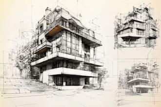 do hand drawn architectural sketches