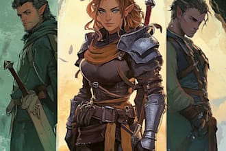 draw dnd character art, fantasy illustration or concept art