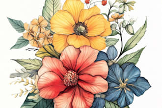 draw a custom botanical or floral watercolor illustration