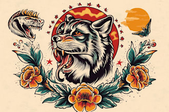 make you a traditional old school tattoo style design