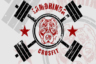 design outstanding powerful crossfit gym logo