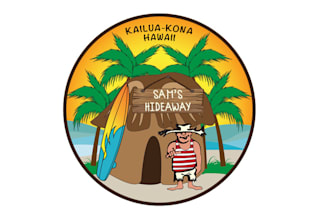 design colorful hawaiian local bar logo
