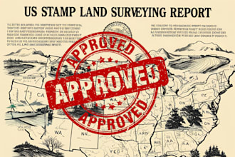 ca, wa, fl, ny, tx, al, US stamp land surveying report plans stamp for approval