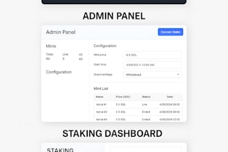 build nft mint, staking, raffle, and game dapps on ethereum solana sui