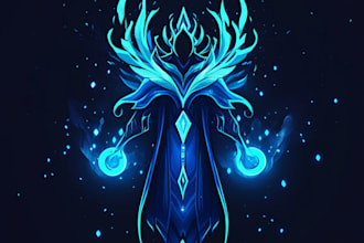 design fantasy game logo with cool unique magic style and friendship portrait