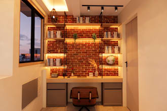 do your office interior design with realistic renders