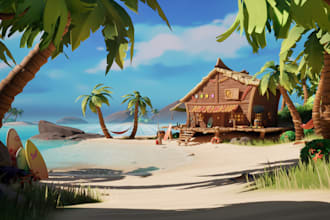 create high quality stylized 3d props and environments for your game or project