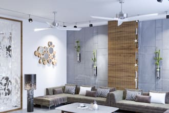 3d apartment renovation of mood board, kitchen, bathroom, living room, foyer