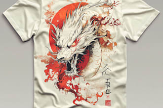 create japanese t shirt design apparel illustration