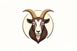 do unique goat head logo design 1 day delivery