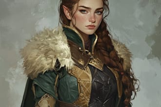 do dnd character art, illustration, concept art, commission