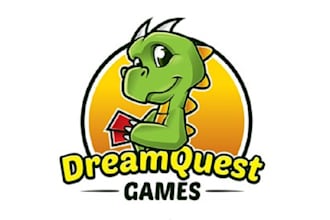design awesome dream quest games with dragon logo