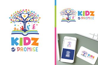 do creative modern daycare, childcare, babyshop, school and kids logo