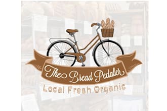 design unique bread pedaler or local fresh logo