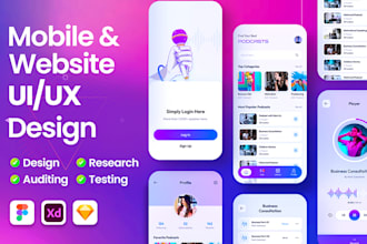 ui UX design for website, dashboard, or mobile app using figma