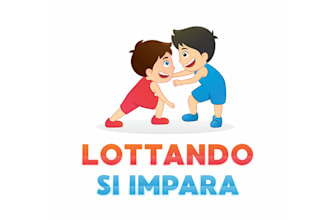 design colorful cartoon logo of a wrestling brand