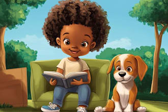 draw african american children story book illustration