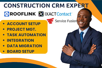 setup rooflink construction CRM ixact contact project management service fusion