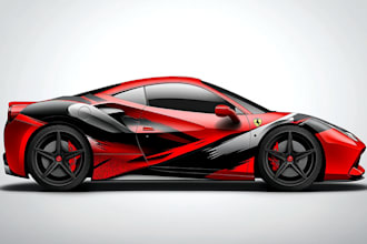 design livery, professional, stunting and unique racing car