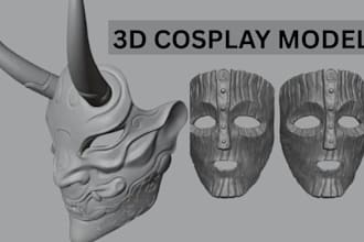 sculpt 3d cosplay,costum pieces,accessories,3d mask,3d helmet,prop for printing