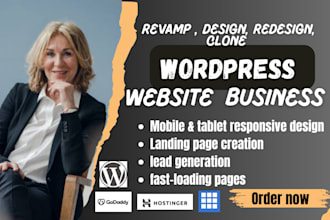 revamp clone design redesign wordpress website ecommerce godaddy hostinger ionos