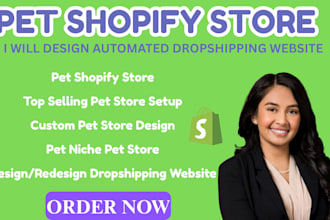 build shopify pet store design redesign automated dropshipping website