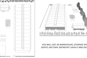 do 3d warehouse, storage space, depot, factory, entrepot layout and design