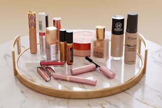 create realistic 3d makeup, 3d cosmetic animation, 3d skin care design