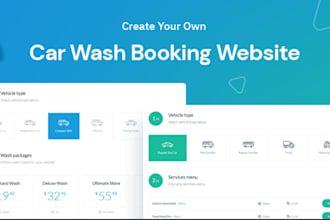 create a car wash website with online booking and payment features
